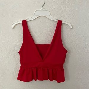 Red dressy crop top